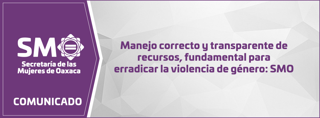 Manejo correcto y transparente de recursos, fundamental para erradicar la violencia de género: SMO