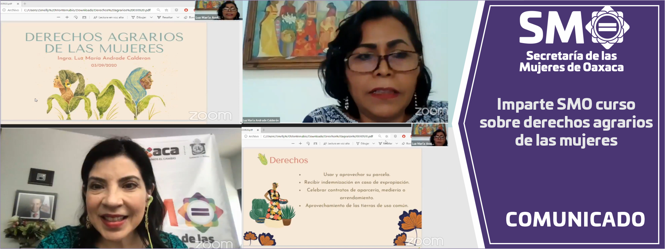 Imparte SMO curso sobre derechos agrarios de las mujeres