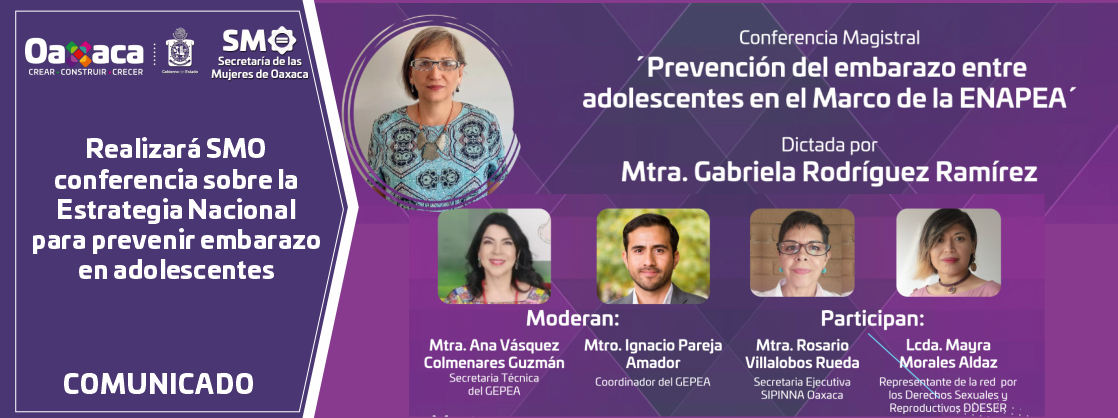 Realizará SMO conferencia sobre la Estrategia Nacional para prevenir embarazo en adolescentes