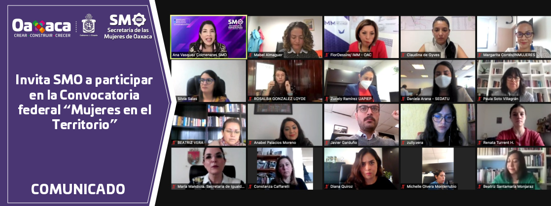 Invita SMO a participar en la Convocatoria federal “Mujeres en el Territorio”