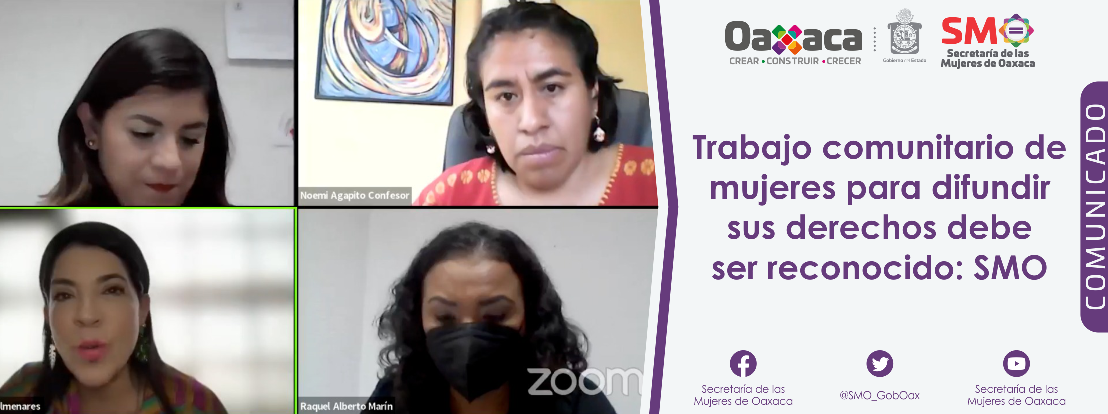 Trabajo comunitario de mujeres para difundir su derechos debe ser reconocido: SMO