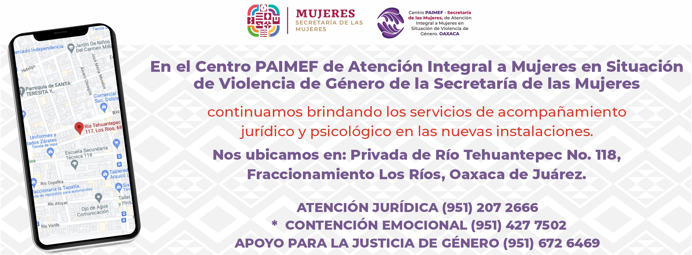 Centro PAIMEF de Atención Integral a Mujeres en Situación de Violencia de Género de la Secretaría de las Mujeres