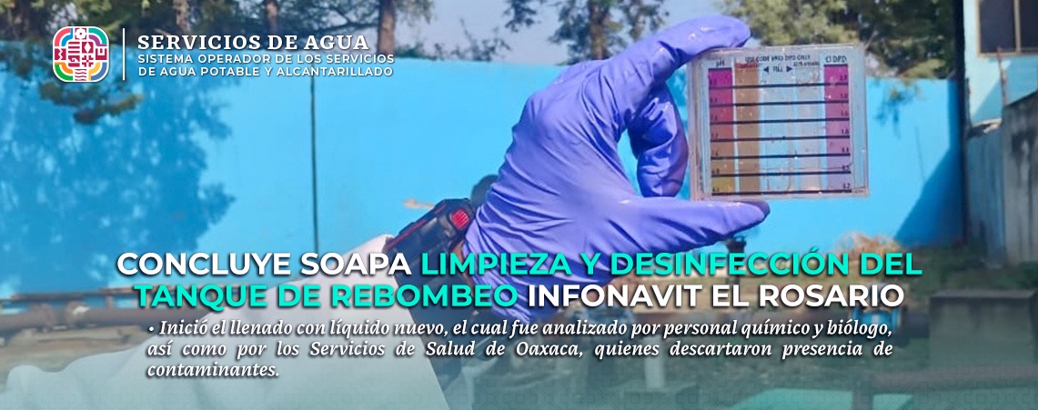 Concluye Soapa limpieza y desinfección del tanque de rebombeo Infonavit El Rosario