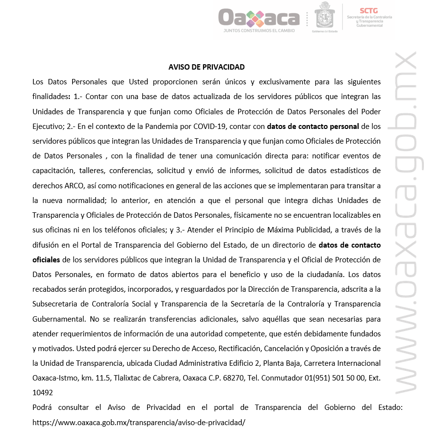 Aviso de privacidad