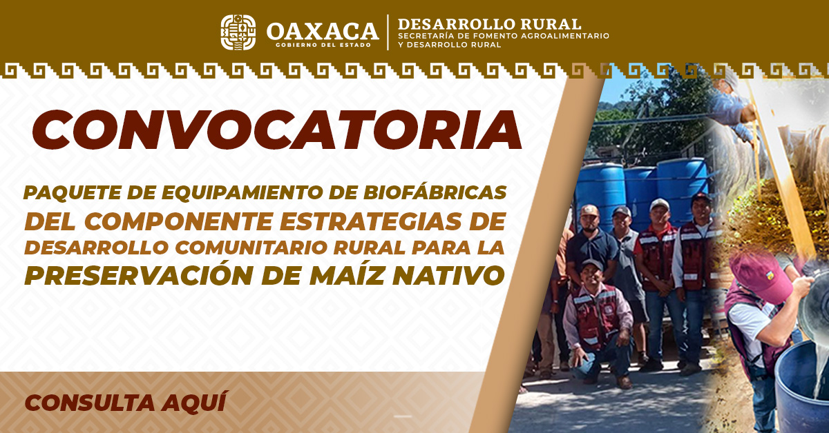 CONVOCATORIA PAQUETE DE EQUIPAMIENTO DE BIOFABRICAS