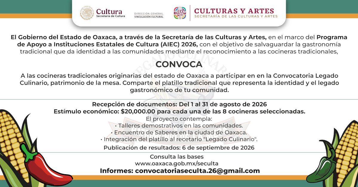 Convocatoria Legado Culinario 2026