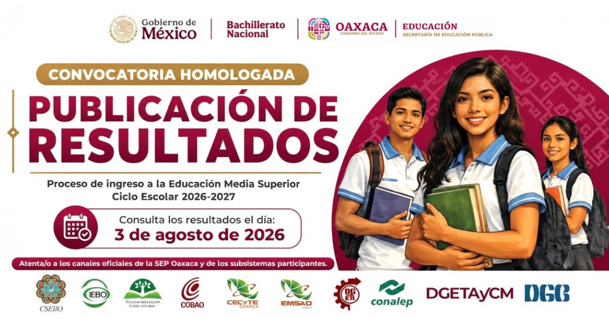 Resultados del Proceso de Ingreso a la Educación Media Superior Ciclo Escolar 2026-2027